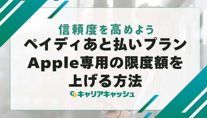 ペイディあと払いプランApple専用の限度額を上げる方法