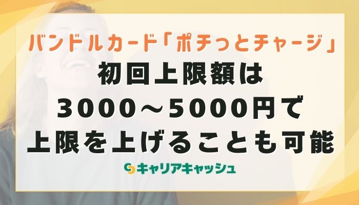 初回上限額は3000～5000円で上限を上げることも可能