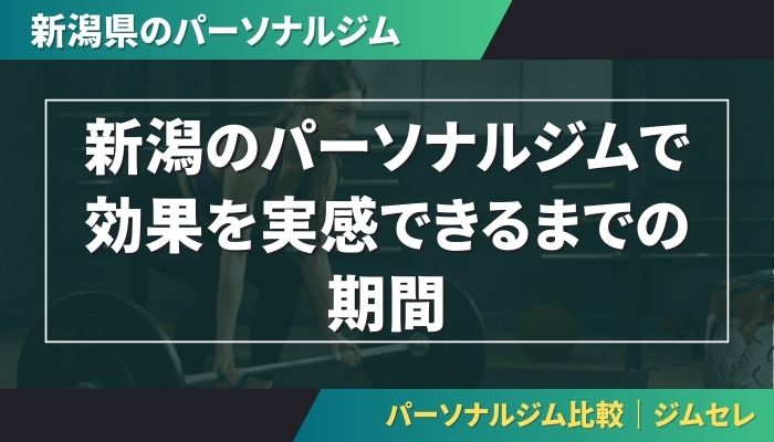 新潟のパーソナルジムで効果を実感できるまでの期間