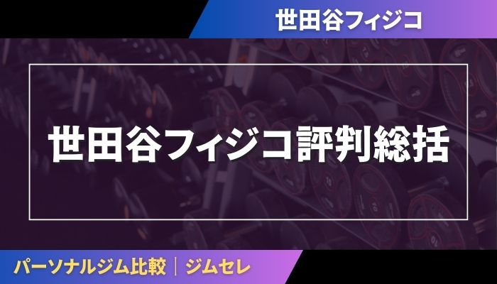 世田谷フィジコ評判総括